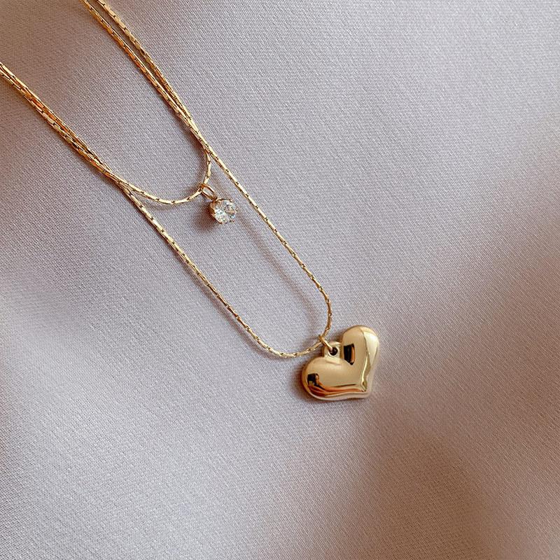 XIYANIKE 316L Stainless Steel Gold Color Love Heart Necklaces For Women Chokers 2021Trend Fashion Festival Party Gift Jewelry