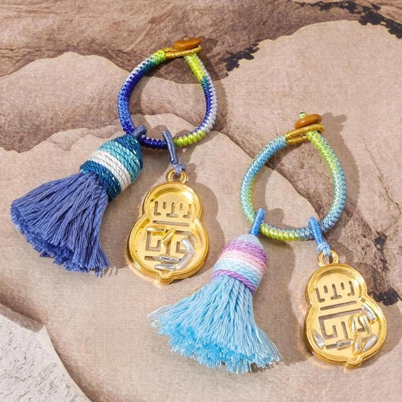 1Pcs Chinese Style Gourd Shape Bag Decor Acrylic Material Festive Gift Good Luck Keychain Pendant Harmonious And Prosperous