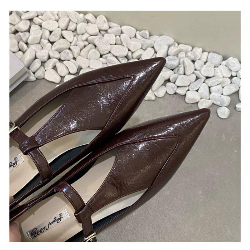 

Модные французские ретро туфли Мэри Джейн на высокой платформе 2025 лето новинка остроносые модные и универсальные темпераментные одинарные туфли для женщин 40