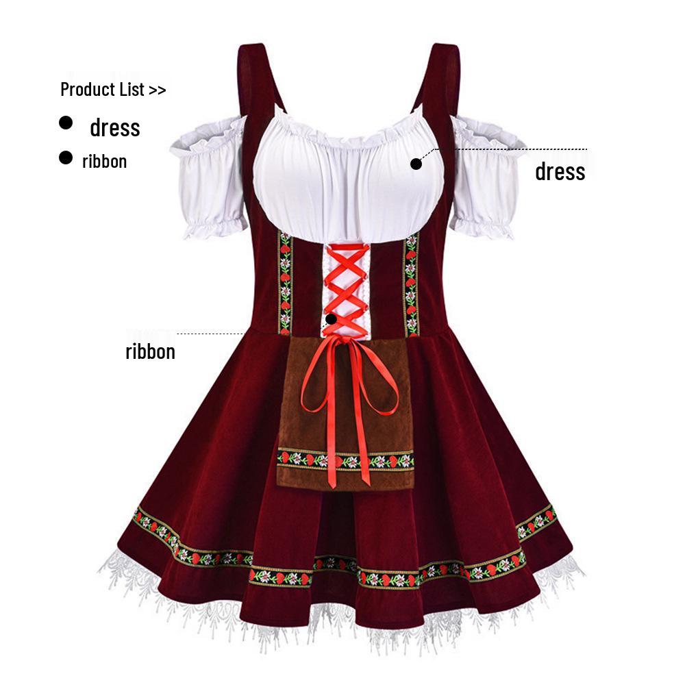 2026 Oktoberfest Dirndl Costume: Multi-Color German Cosplay Dress for Munich Performances
