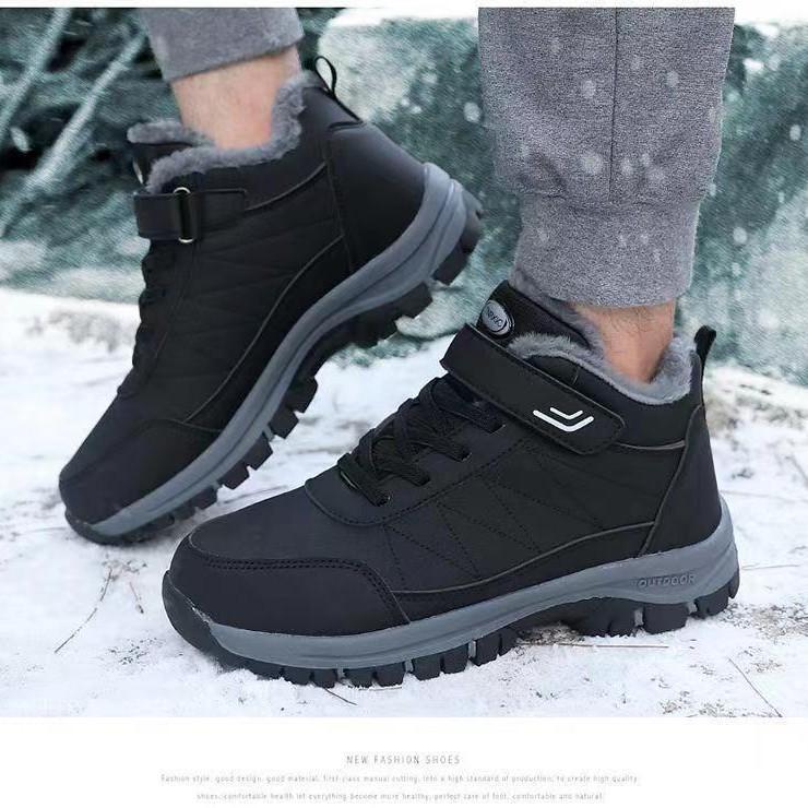 Winter new men's shoes fleece thickened large cotton shoes men's shoes winter fleece warm men's outdoor snow boots