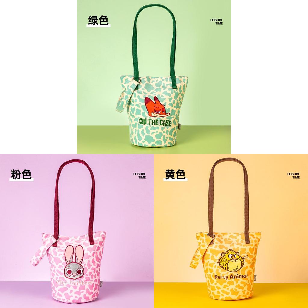 Zootopia Judy Hopps Nick Wilde Water Bucket Bag In Leopard Pattern With Soft Polyester For Casual Outfits