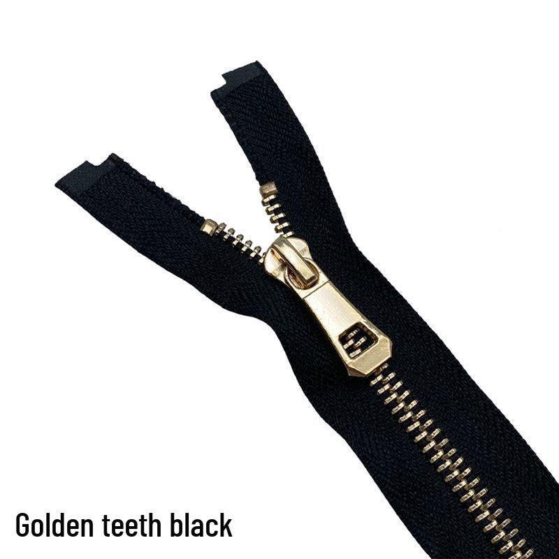 No. 5 Metal Open-End Self-Locking Zipper for Clothing, Leather Goods, Bags, and Jackets.