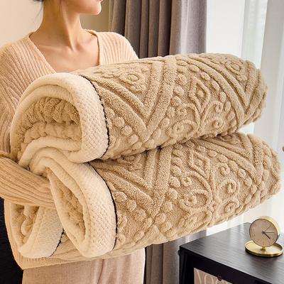 Couverture de lit en velours sculpté contemporain Couverture chaude d'automne et d'hiver épaisse de luxe 350g Lavable en machine Couette polyvalente