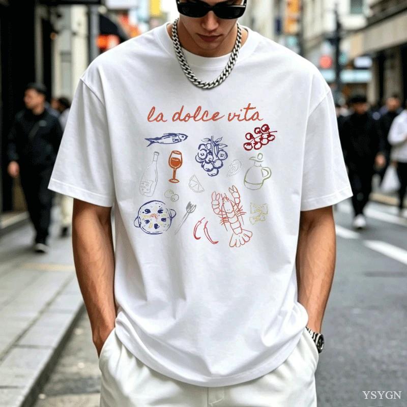 La Dolce Vita TShirt Unisex Unisex Italian Summer Tees Casual Short Sleeve Amalfi Coast TShirt Italy Vacation Cotton Tops