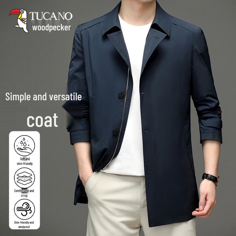 TUCANO Men s Mid-Length Business Casual Windbreaker Coat L (125-140 lbs)