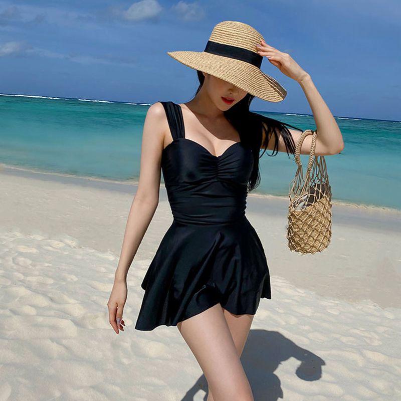 Women's Sexy Sporty Solid Color Strappy One-Piece Swimsuit - Slim-Fit Backless Hot Spring Swimwear