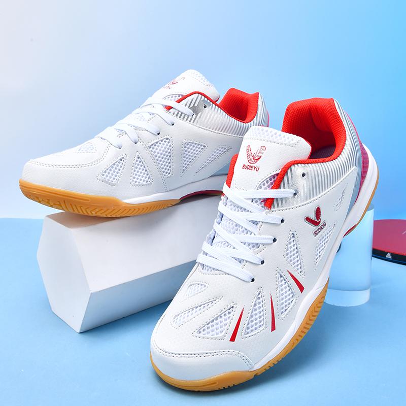 Zapatos de Ping Pong para Hombre y Mujer Diseño Antideslizante Profesional Color Azul para Práctica de Tenis de Mesa Exterior Talla Grande
