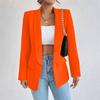 Women's Elegant Solid Color Long Sleeved Single Breasted Sports Jacket - Loose Fit, Classic Silhouette, High-quality Stitching