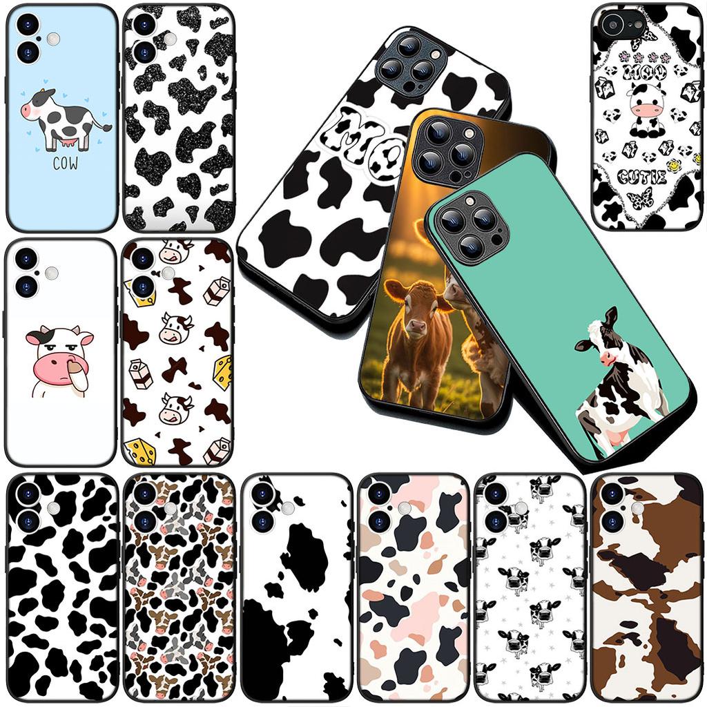 Cover for Samsung Galaxy S10 S8 S9 Plus A33 A34 A31 70 A71 A72 Note 20 9 8 S10E Casing Silicone Phone Case Cartoon Art Cow Print