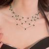 Light Luxury Water Drop Shining Choker Fashion Rhinestone Jewelry Crystal Tassel Necklace  Women