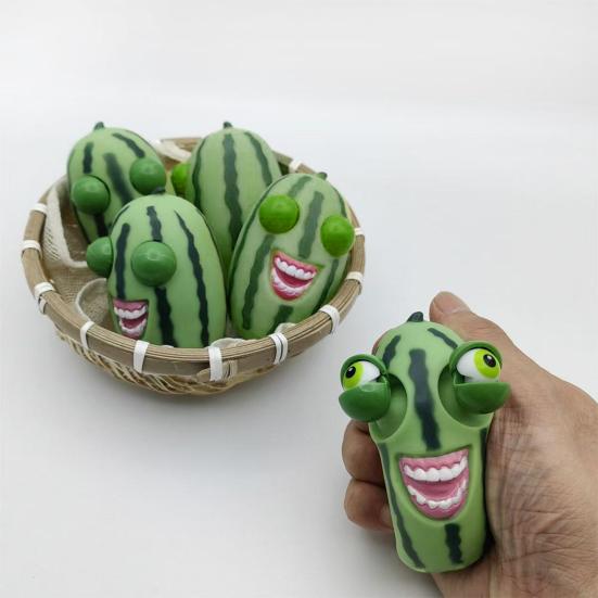 Popping Eye Rock Man Squeeze Toy Anxiety Stress Relief Watermelon Pinch Sensory Toy Soft Stress Ball Cabbage Dog Fidget Toy
