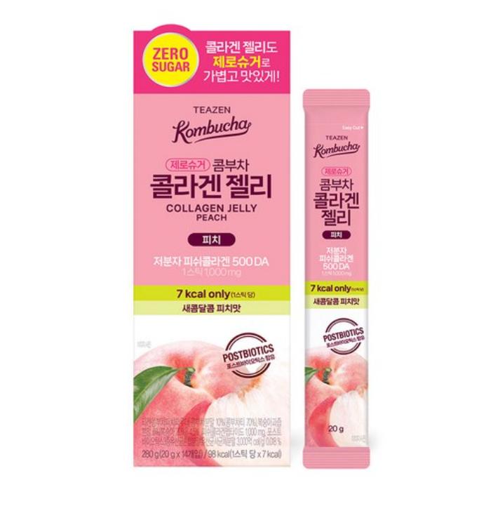 

Teazen Kombucha Collagen Jelly Peach 14pcs | Healthy Beauty Snack 1 box