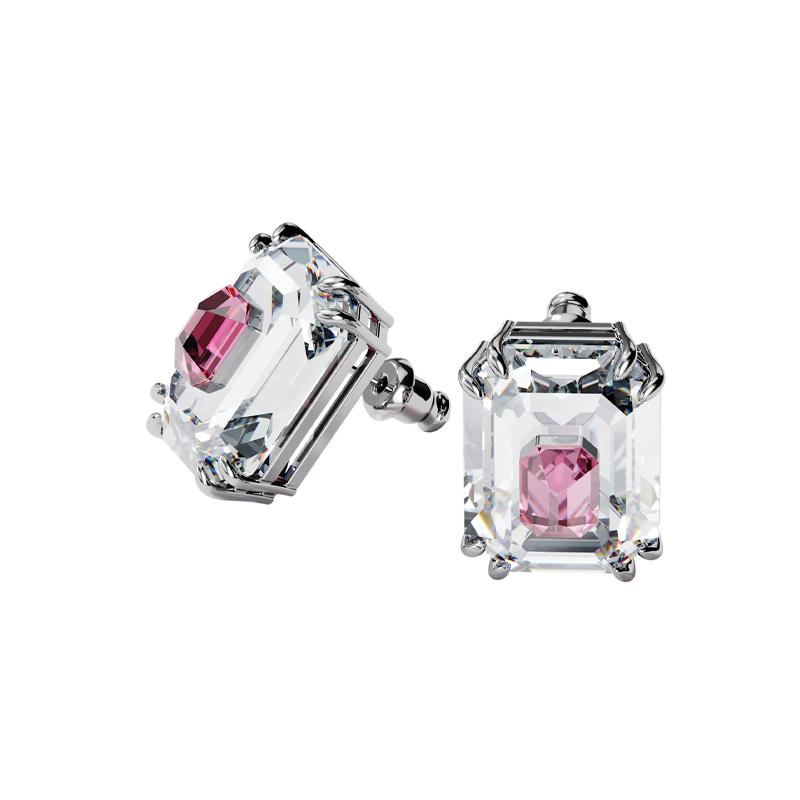 Swarovski Chroma pink diamond pierced earrings silver 5600627