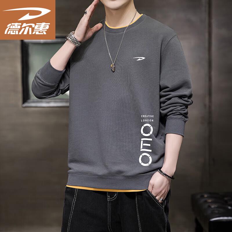 Deerway Men s Long Sleeve Casual Round Neck T-shirt XL