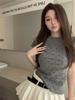 Korean Polka Dot Printing Round Neck Front Shoulder Short-sleeved T-shirt Women's Summer New Slim and Thin Versatile Top Trend