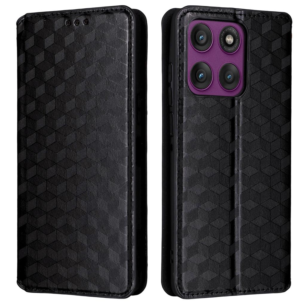 For Motorola Edge 60 Pro 5G Case Wallet Rhombus Imprinted Leather Phone Cover