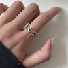 Xiaomi 925 Sterling Silver LOVE Heart Rings for Women Couples New Fashion Vintage Punk Hollow Geometric Party Jewelry Gifts