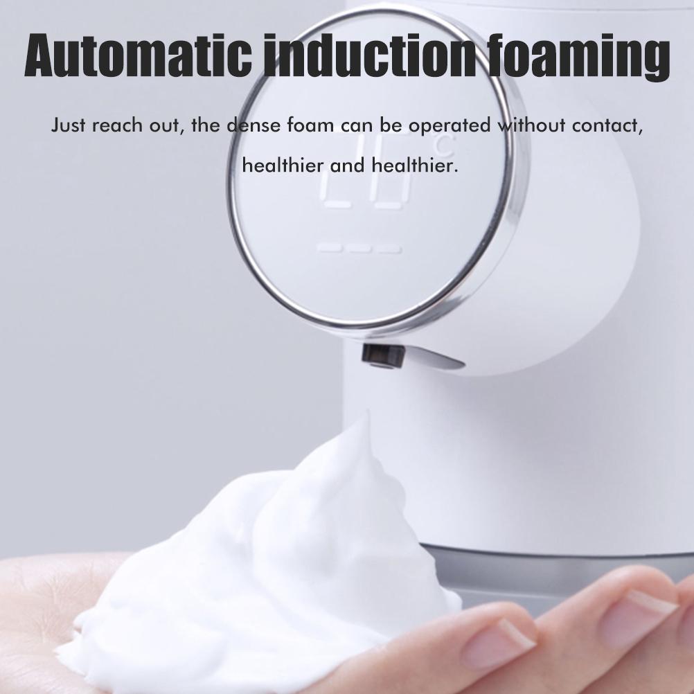 Dispenser Automatico di Sapone con Display della Temperatura Induzione Senza Contatto Dispenser di Sapone Schiumogeno Ricaricabile tramite USB Schiumogeno
