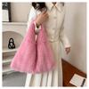 Autumn and Winter New Fashion Macaroon Women's Shoulder Bags Fluffy Long Plush High Capacity Armpit Bags Foreign Style Female Portable Large Tote Bags
