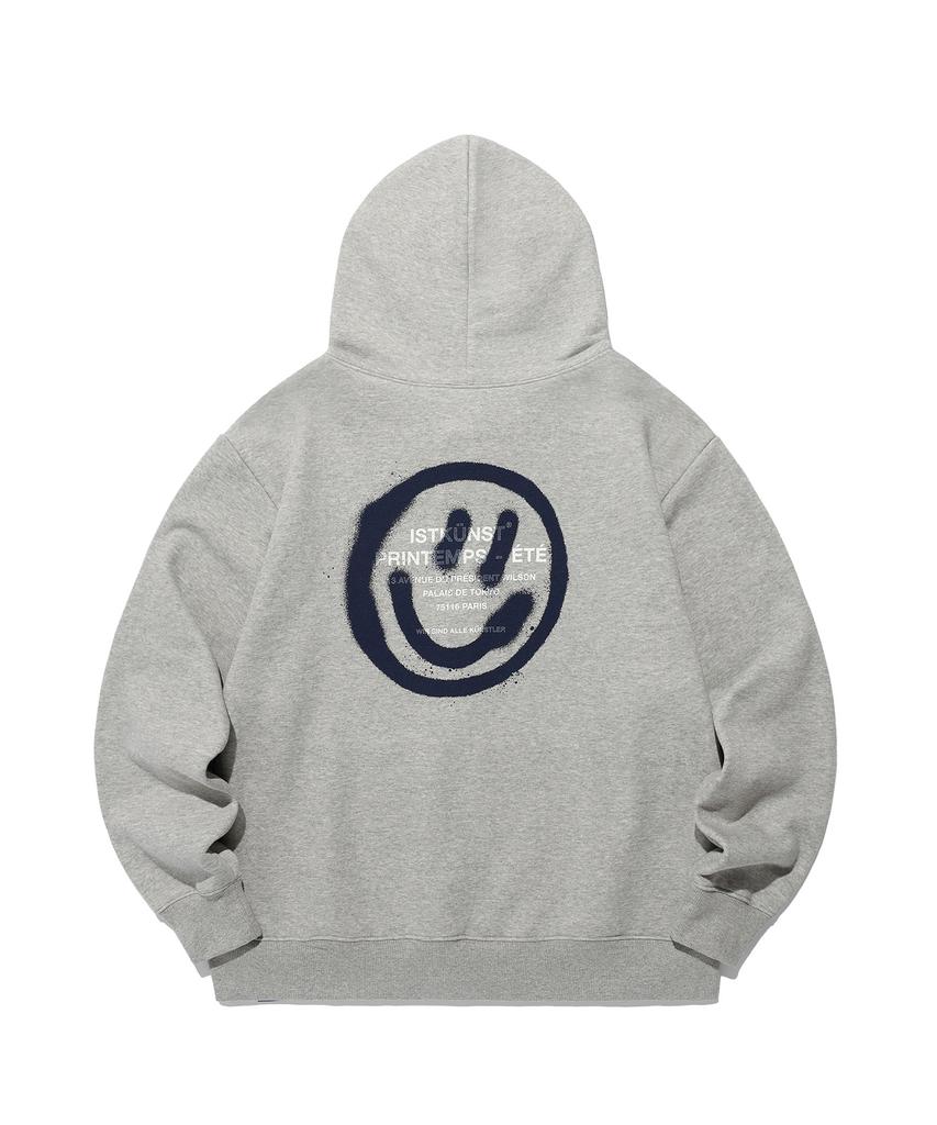 Istkunst Logo&Smiley Hood Zip Up_Grey(Ik2Efmm480A)