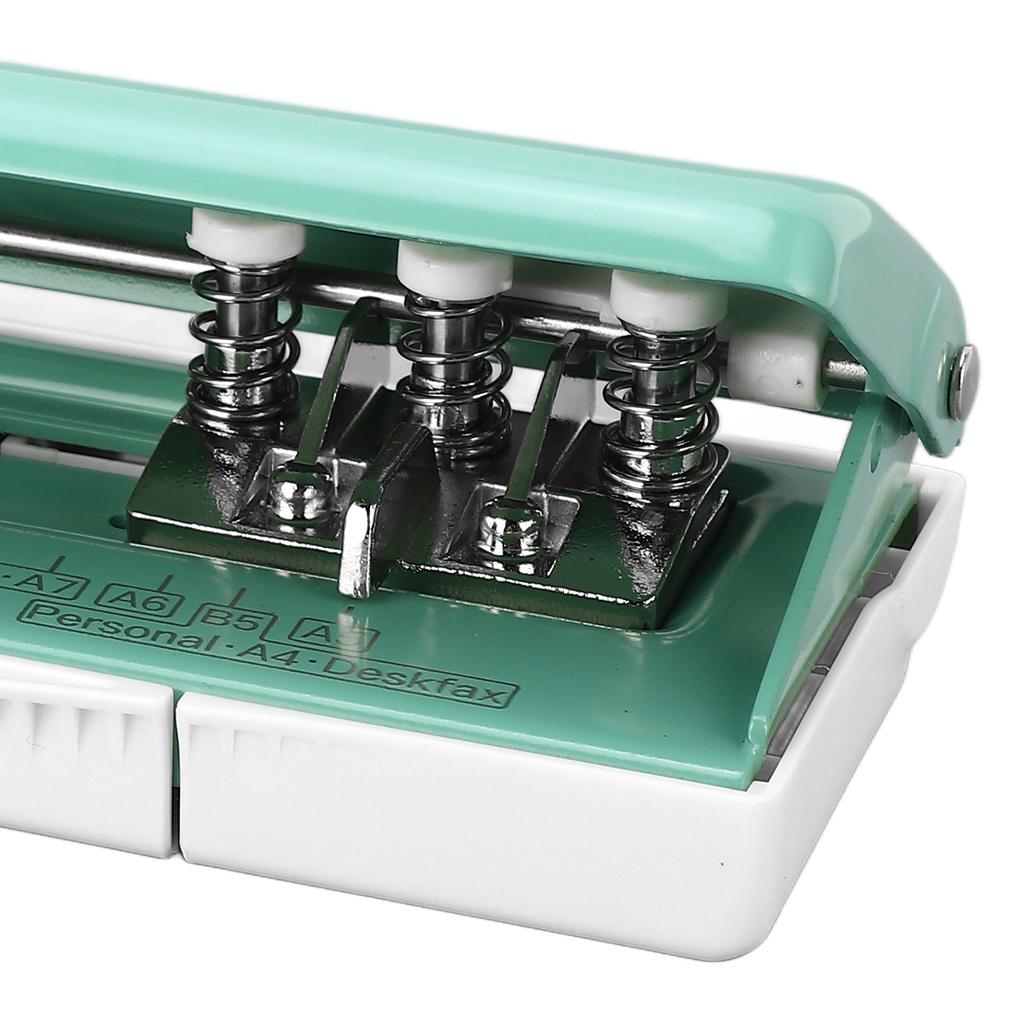 6 Hole Paper Puncher Spacing Adjustable Planner Hole Puncher for A4 A5 B5 A6 A7 Green