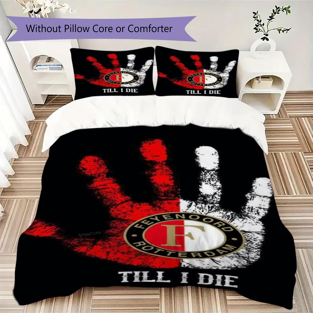 Feyenoord Pattern Bedding Uilt Set Uilt Cover Pillowcase Home Decoration Birthday Gift (1 * Duvet Cover + 2 * Pillowcase  Without Core)54
