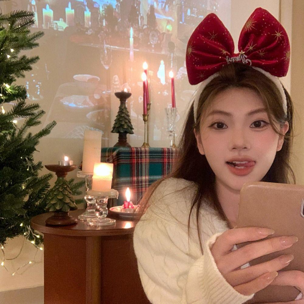 Merry Christmas Decor Bowknot Hair Hoop Christmas Children Hair Clip  Christmas Costume Dress Up