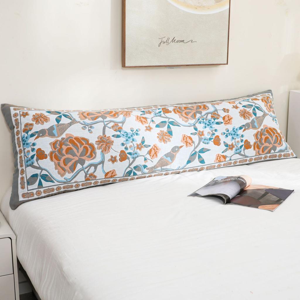 Doppelt verlängerte Version, Einfacher Musselin verdickter Baumwoll-Kissenbezug, Weicher Cartoon-Sofa-Kissenbezug, Rutschfest und fällt nicht ab