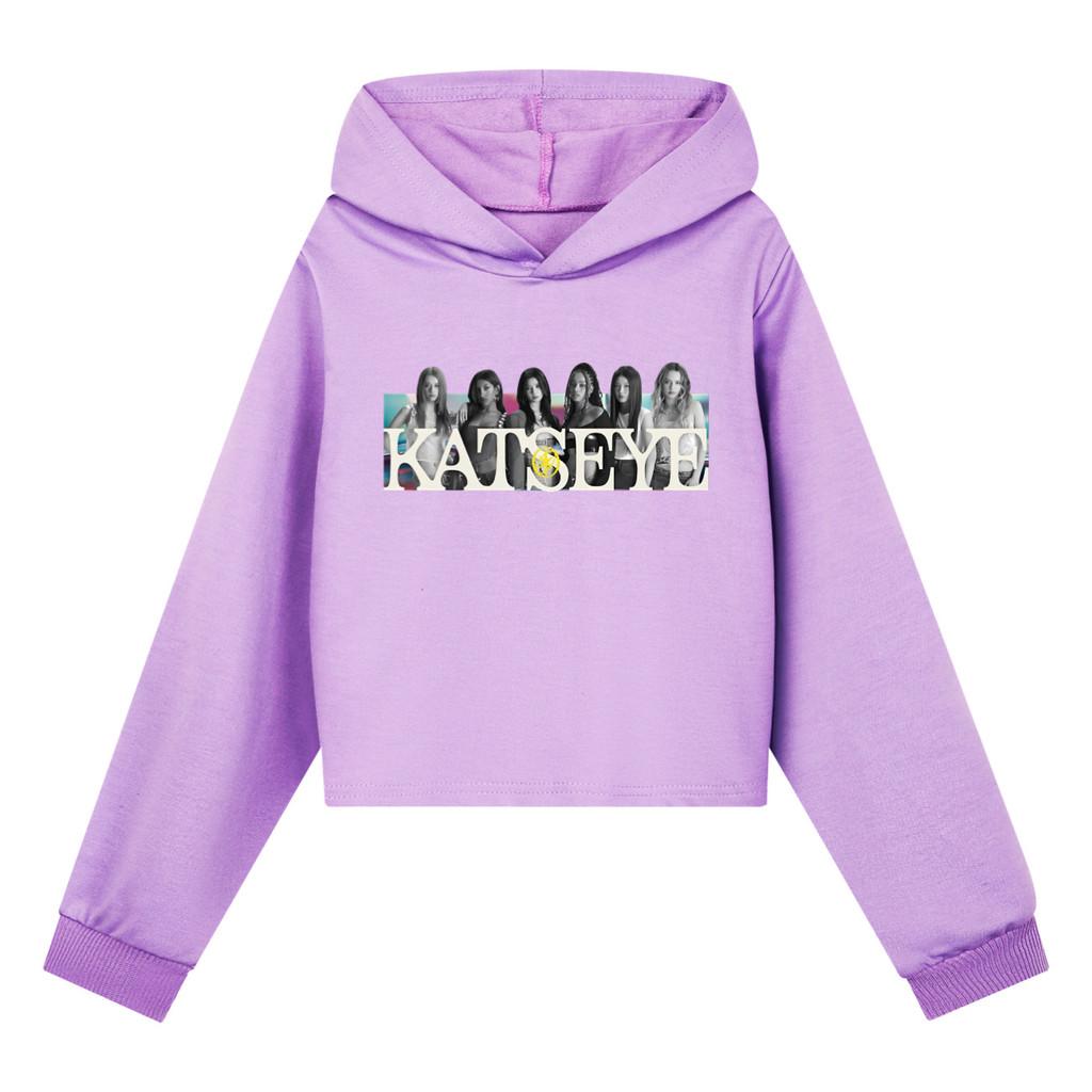 5350 Barn Flickor KATSEYE Tryckta Mode Vardagslångärmade Huvtröjor