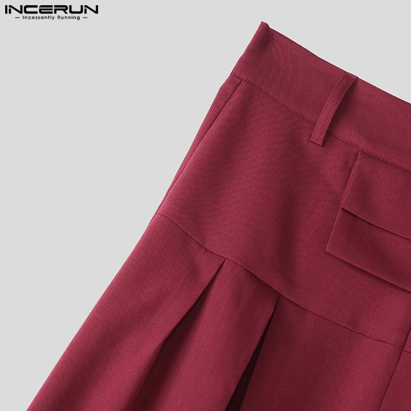 INCERUN Herren Hohe Taille Reißverschluss Lang Plissiert Lässig Schlitze Schwing Kilt Röcke