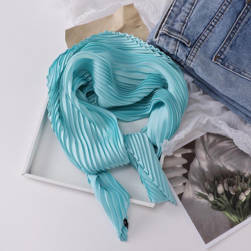 

Летний ярко-оранжевый жатый шелковый шарф и милая японская корейская повязка для волос 70cm