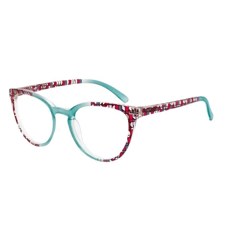 New Fashion High-Definition Reading Glasses Female Cat'S Eye Cartoon Flower Big Box Eye Protection Elegant Trend High-End Readin