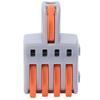 20Pcs Wire Connector 1 In 4 Out PushType Splitter Conductor Terminal Block Electrical Parts(Orange )