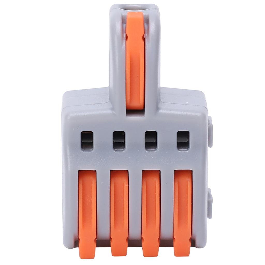 20Pcs Wire Connector 1 In 4 Out PushType Splitter Conductor Terminal Block Electrical Parts(Orange )