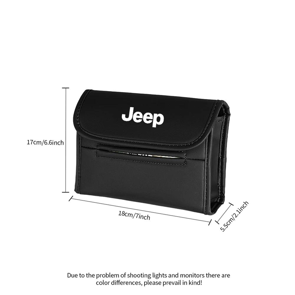 For Jeep Car Badge JEEP Emblem Styling Tissue Box Seat Back Paper Box Interior Accessories For Jeep Renegade Wrangler Compass
