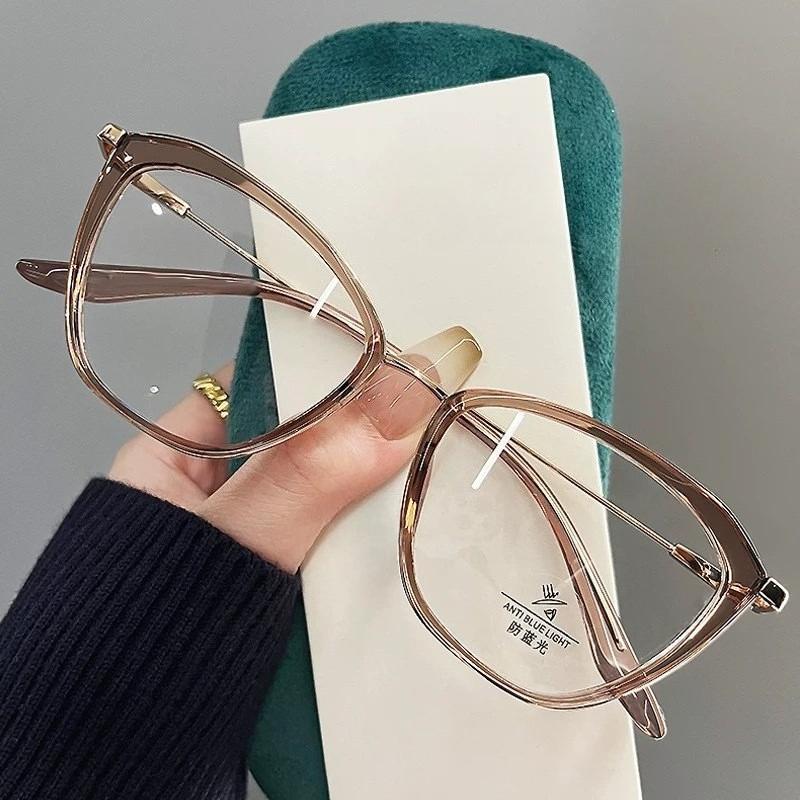Unisex Stilvolle Großrahmen Cat-Eye Lesebrille Ultraleicht HD Blaulichtblockierend Alterssichtigkeit Brille Mode Polygon Brille