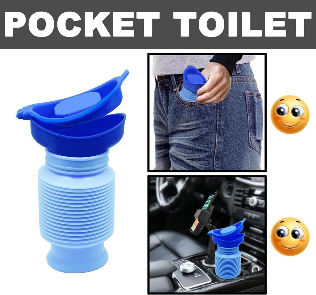 Portable Travel Urinal - Collapsible Reusable, Ideal For Camping & Long Trips