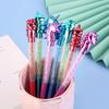 Back To School Season 10pcs Creative Imitation Metallic Imitation Crystal Imitation Diamond Ballpoint Pen Color Signature 0.7mm Blue Ballpoint Pen
