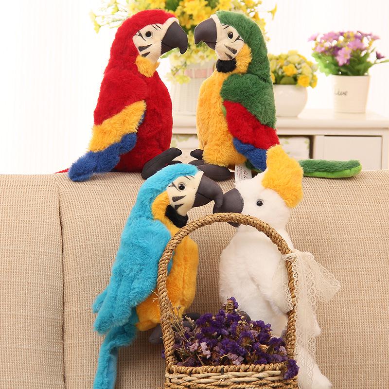 Parrot Simulation Cute Plush Toys Anime Model Of Wildlife Soft Toys Stuffed