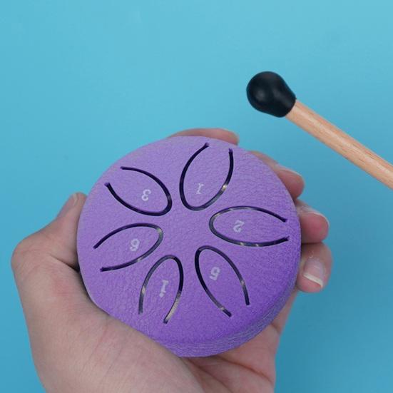 Steel Tongue Drum for Kids 3 Inches 6 Notes Mini Rain Drums Outside Rain Music Maker with Mallets And Music Book for Garden Camping Meditation Yoga
