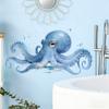 Kreative Blaue Oktopus Blasen Statische Klebefolie für Badezimmer Toilette Wanddekor