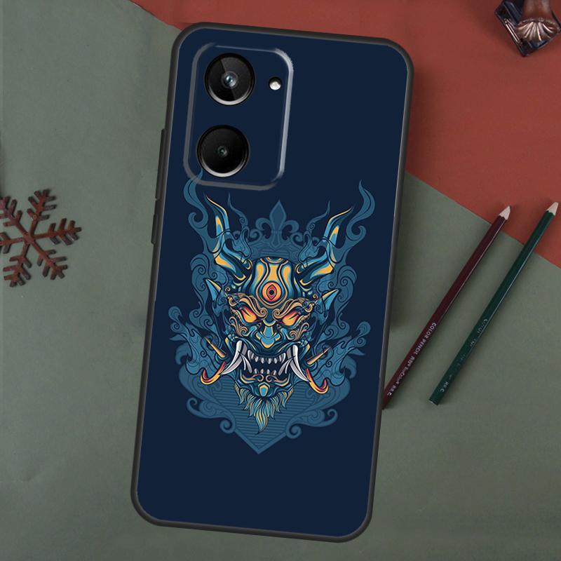 Samurai Oni Mask Case For Realme 15 Pro GT7 GT6 C65 C67 C61 C53 C55 C51 C35 C63 C71 C75 11 12 13 14 Pro Plus