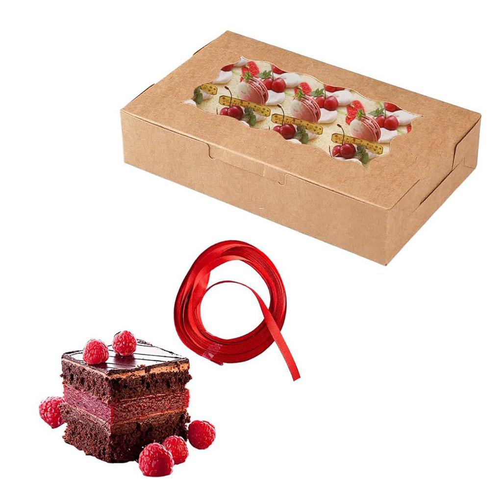 20 Pieces Brown Paper Cupcake Boxes with Clear Window for Desserts Candy and Gifts Ideal for Parties and Event