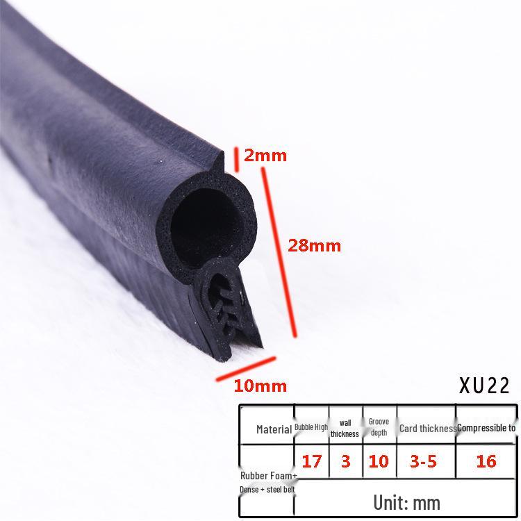 High-Temperature Resistant U-Shaped Rubber Sealing Strip for Dustproofing Electrical Cabinets and Car Doors