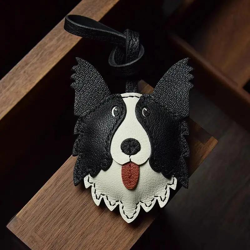 15 Styles Brand Latest Cowhide Bag Pendant & Accessories, Puppy Theme High Quality Key Chain Backpack Charms, Diy Bag Decor Gift