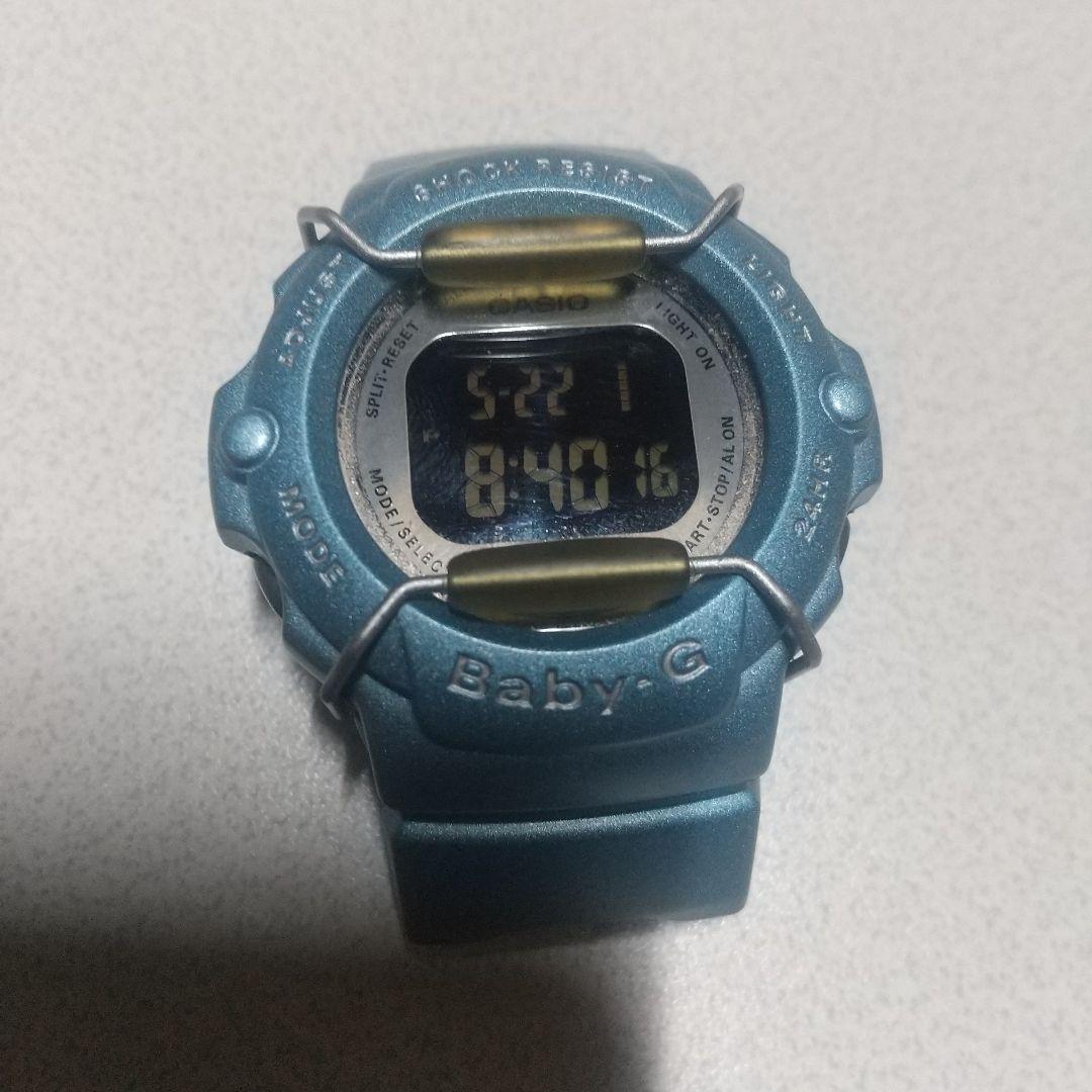 Baby-G digital watch blue BG-200 1 used working item Junk