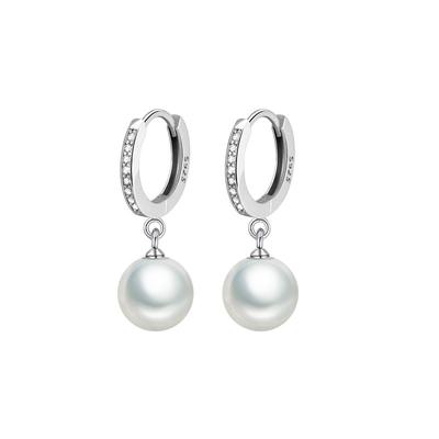 Fine Freshwater Pearl Copper Earrings Crystal Jewelry for Wemon Wedding Gift Party