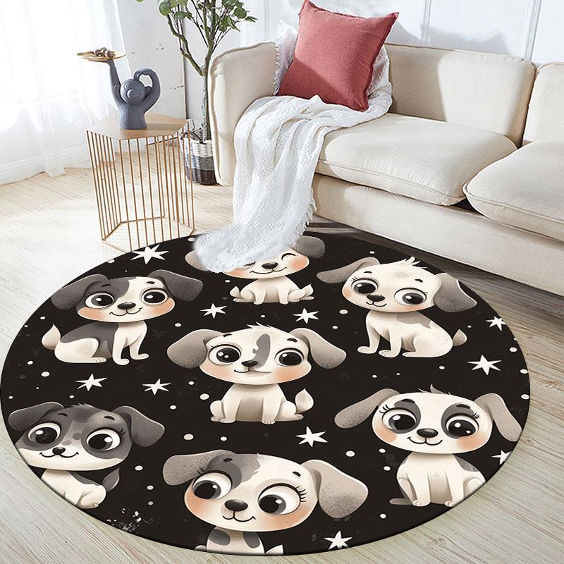 Cartoon Animals pattern round rug,Carpet Rug for Living Room Bedroom Playroom ,Non-slip Floor Mat,Holiday Gifts and Birthday Gifts. 80cmx80cm