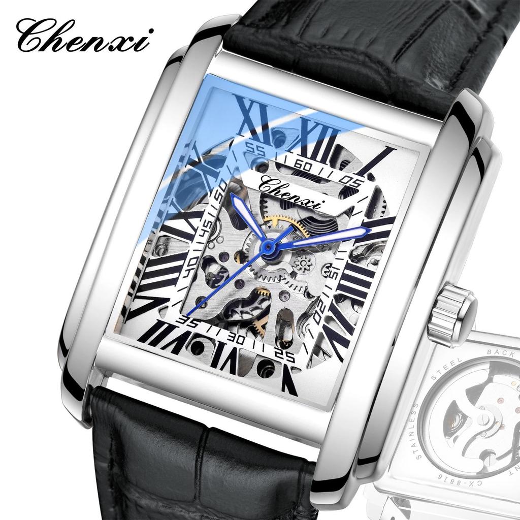 Chenxi Relógio Automático de Ouro de Luxo Masculino Business À Prova d'Água Esqueleto Tourbillon Mecânico de Pulso